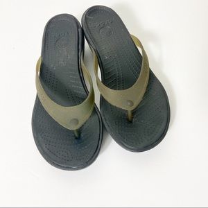 Crocs Womens Black Slip On Flip Flop Sandals